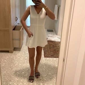 Vince white v-neck mini dress